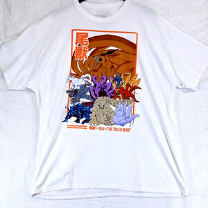 Naruto Shippuden Collection Mens T-Shirt Kurama and The Tailed Beasts Size XXL